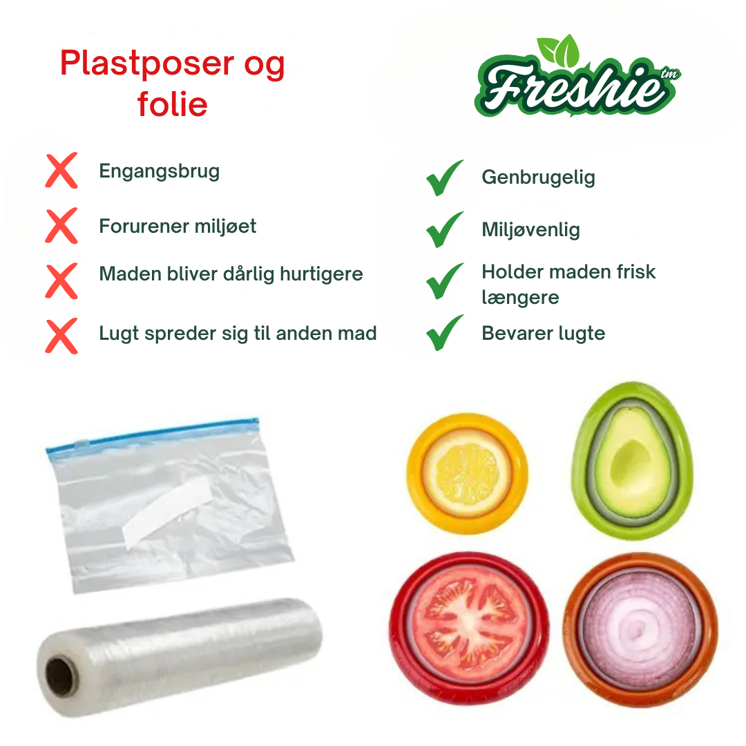 Freshie™ - Genanvendelige låg til grøntsager og frugt